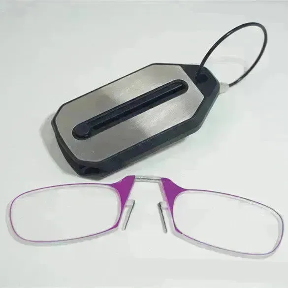 Mini Nose Clip On Portable Reading Glasses Men For Women Rimless Portable Magnifying Presbyopic Glasses Eyewear Ladies