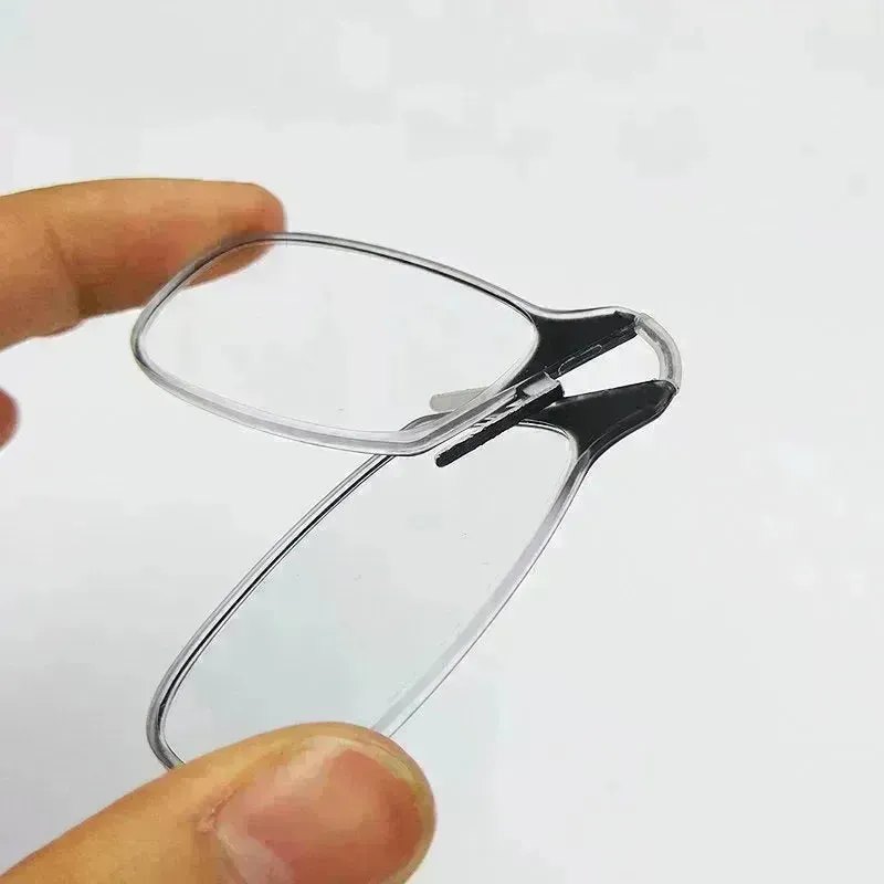 Mini Nose Clip On Portable Reading Glasses Men For Women Rimless Portable Magnifying Presbyopic Glasses Eyewear Ladies