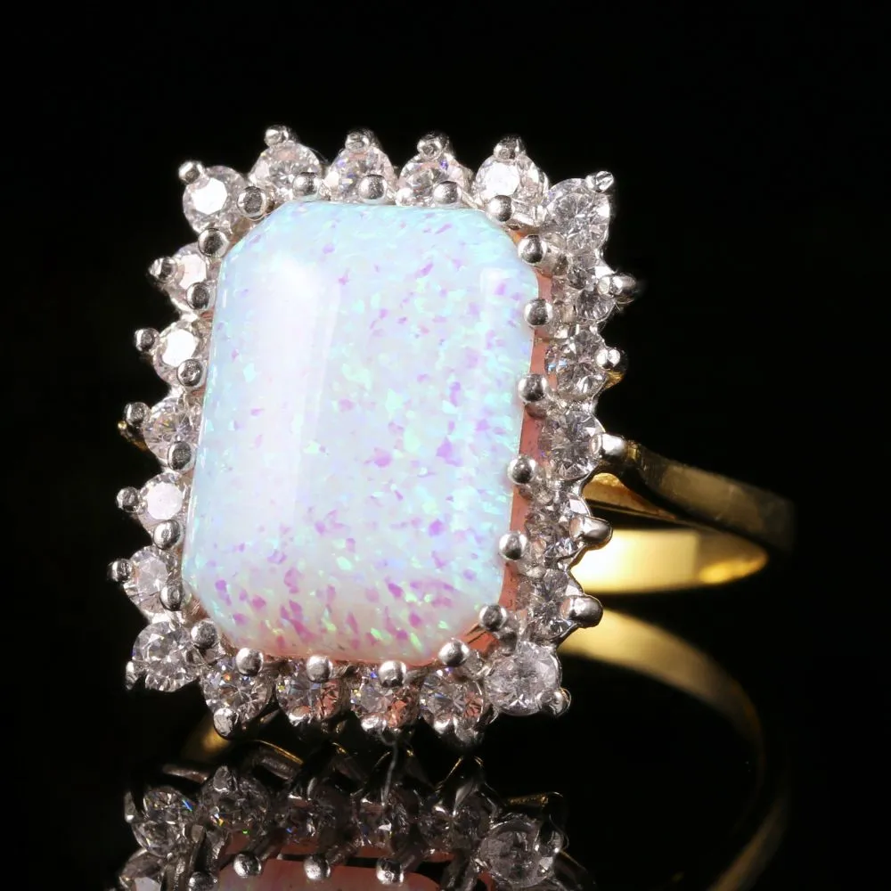 Opal Paste Ring 18Ct Gold On Silver 12Ct Opal