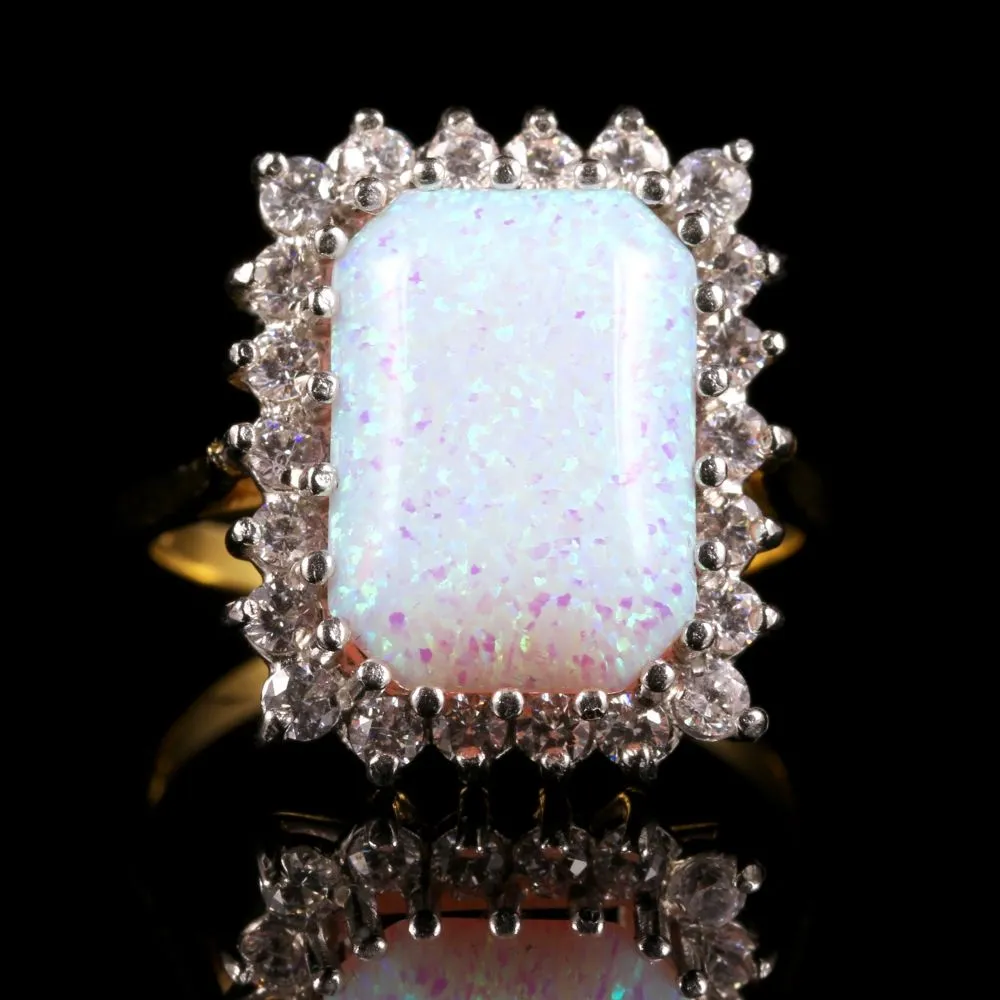 Opal Paste Ring 18Ct Gold On Silver 12Ct Opal