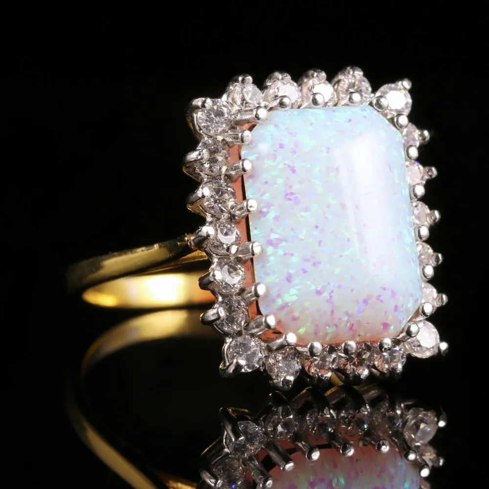 Opal Paste Ring 18Ct Gold On Silver 12Ct Opal