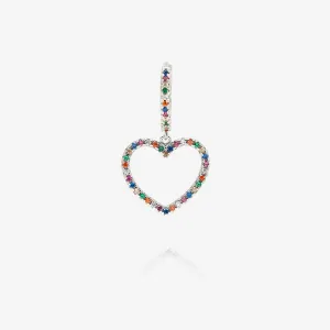 Orecchino a cuore Rainbow argento
