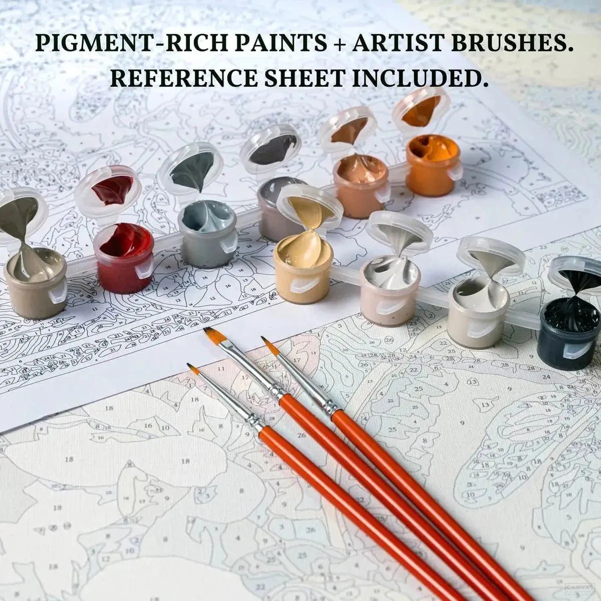 Patriotic Jars of Flowers and Stars - Paint by Numbers