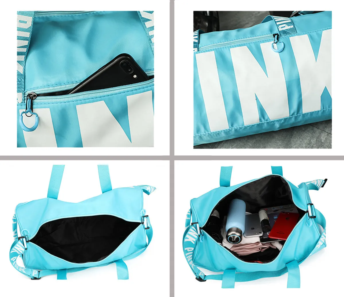 Paziye Pink Logo Gym Tote Bag