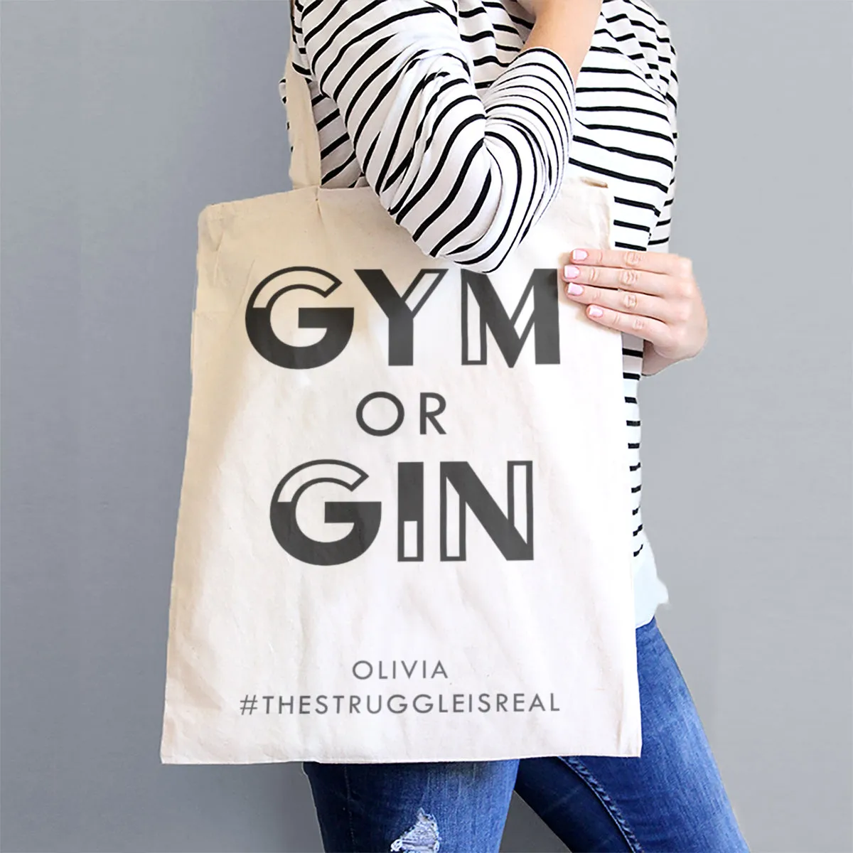 Personalised 'Gym Or Gin' Water Bottle