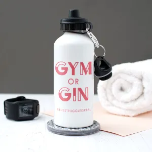 Personalised 'Gym Or Gin' Water Bottle