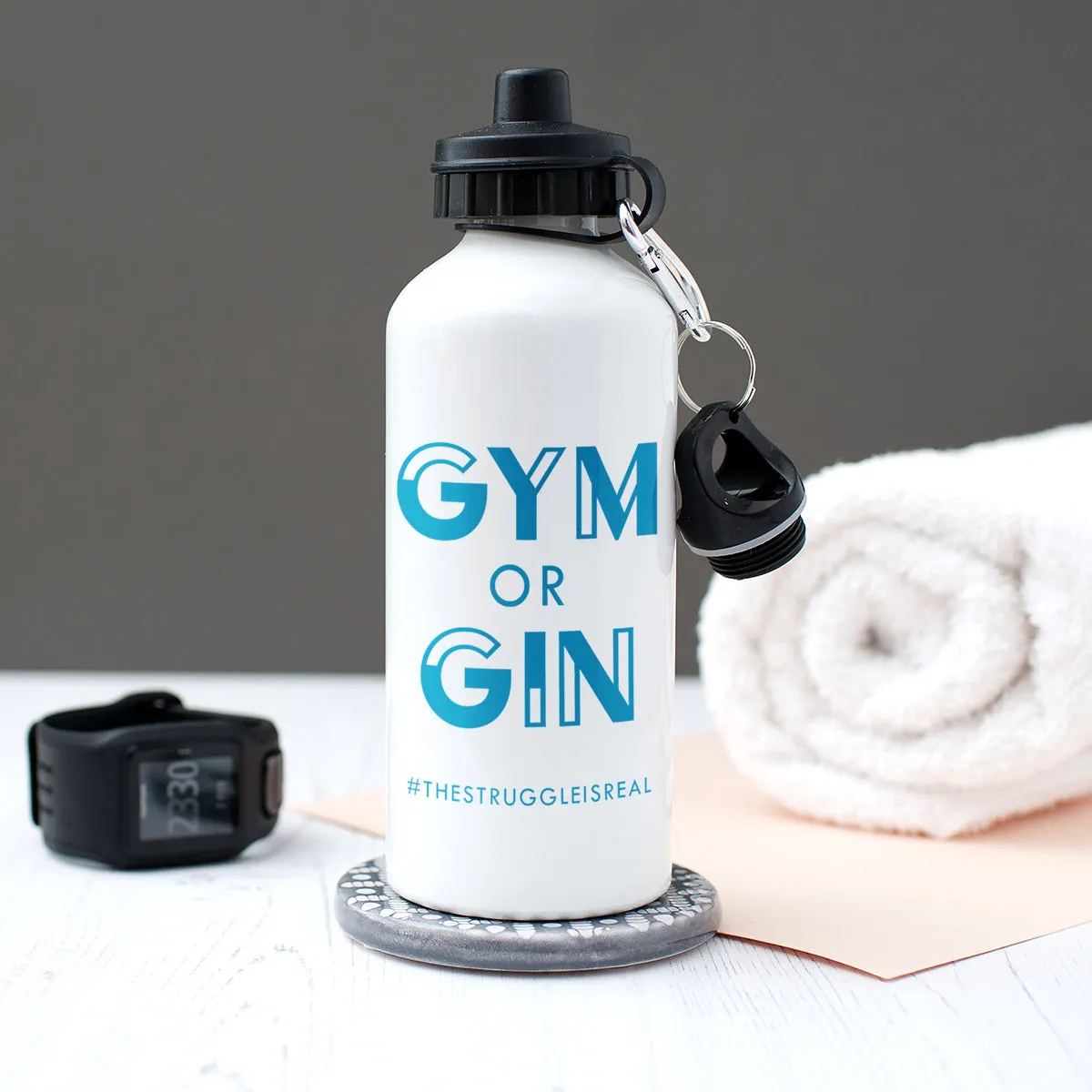 Personalised 'Gym Or Gin' Water Bottle