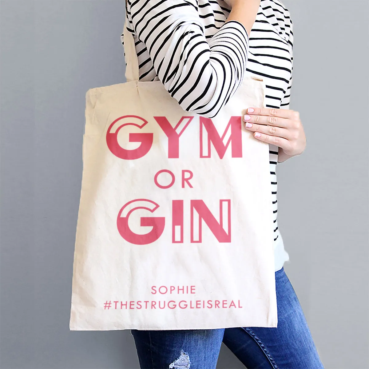 Personalised 'Gym Or Gin' Water Bottle