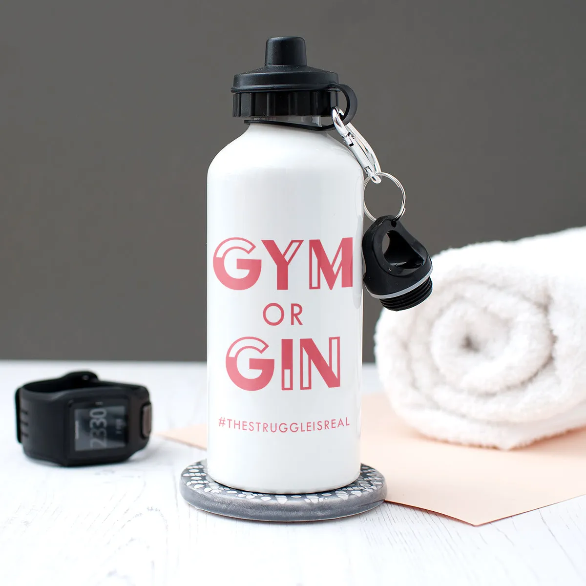 Personalised 'Gym Or Gin' Water Bottle