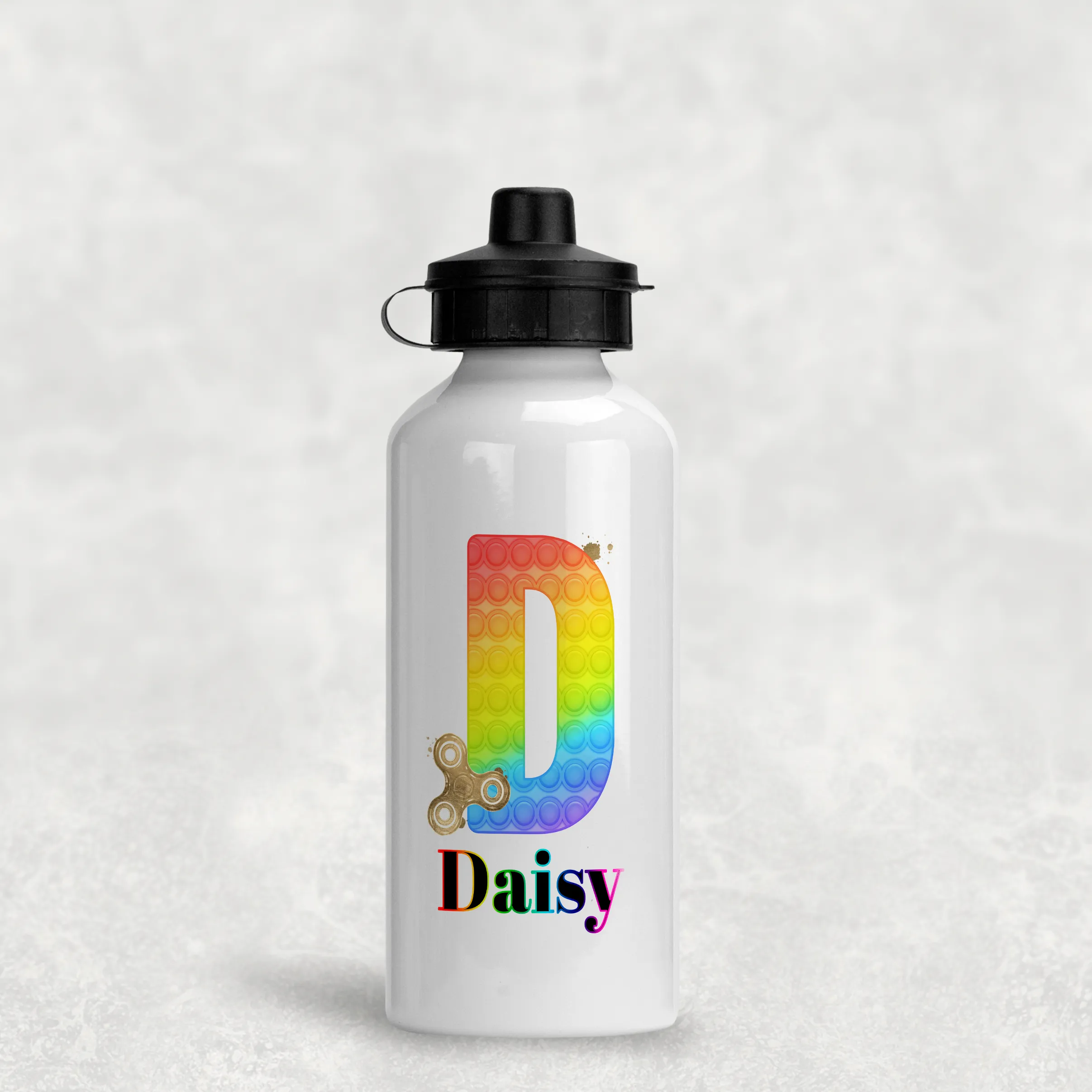 Pop It Fidget Alphabet Personalised Aluminium Water Bottle 400/600ml