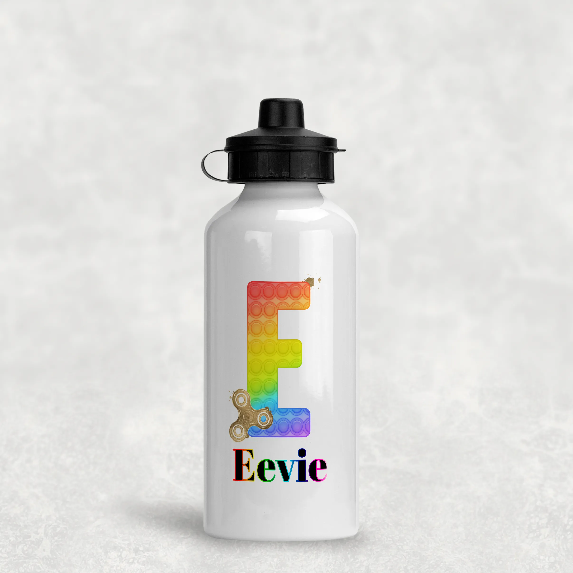 Pop It Fidget Alphabet Personalised Aluminium Water Bottle 400/600ml