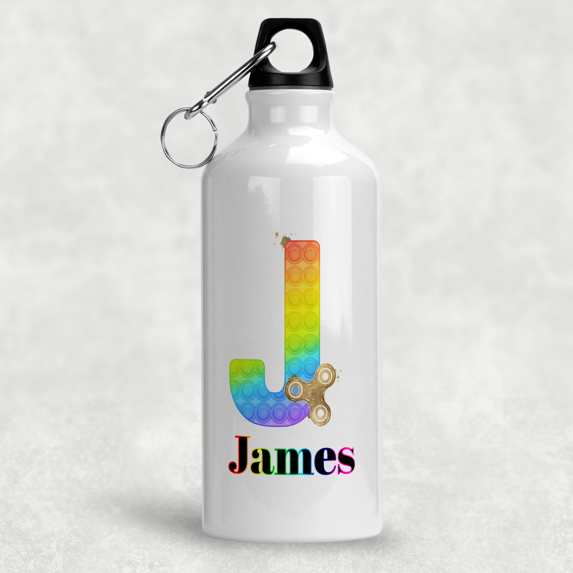 Pop It Fidget Alphabet Personalised Aluminium Water Bottle 400/600ml