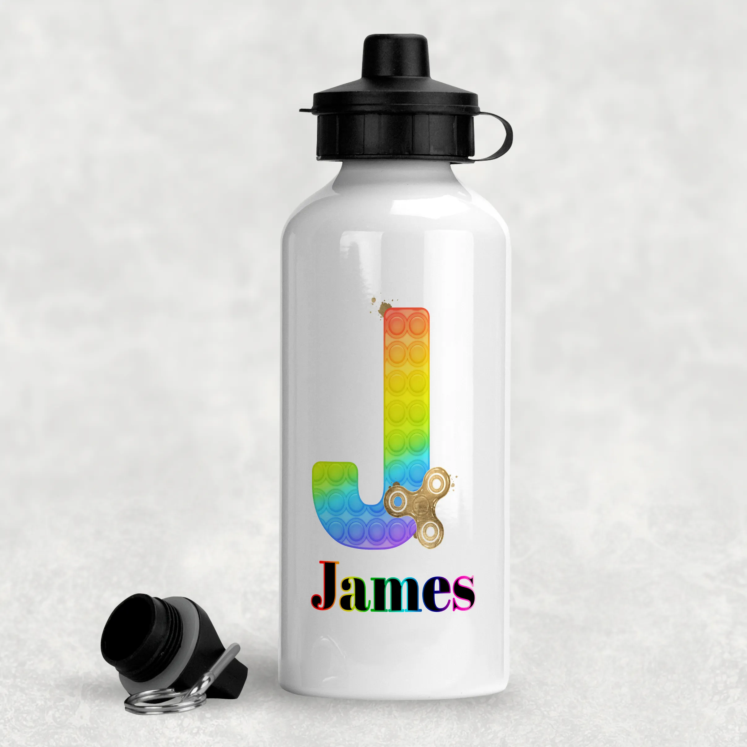 Pop It Fidget Alphabet Personalised Aluminium Water Bottle 400/600ml