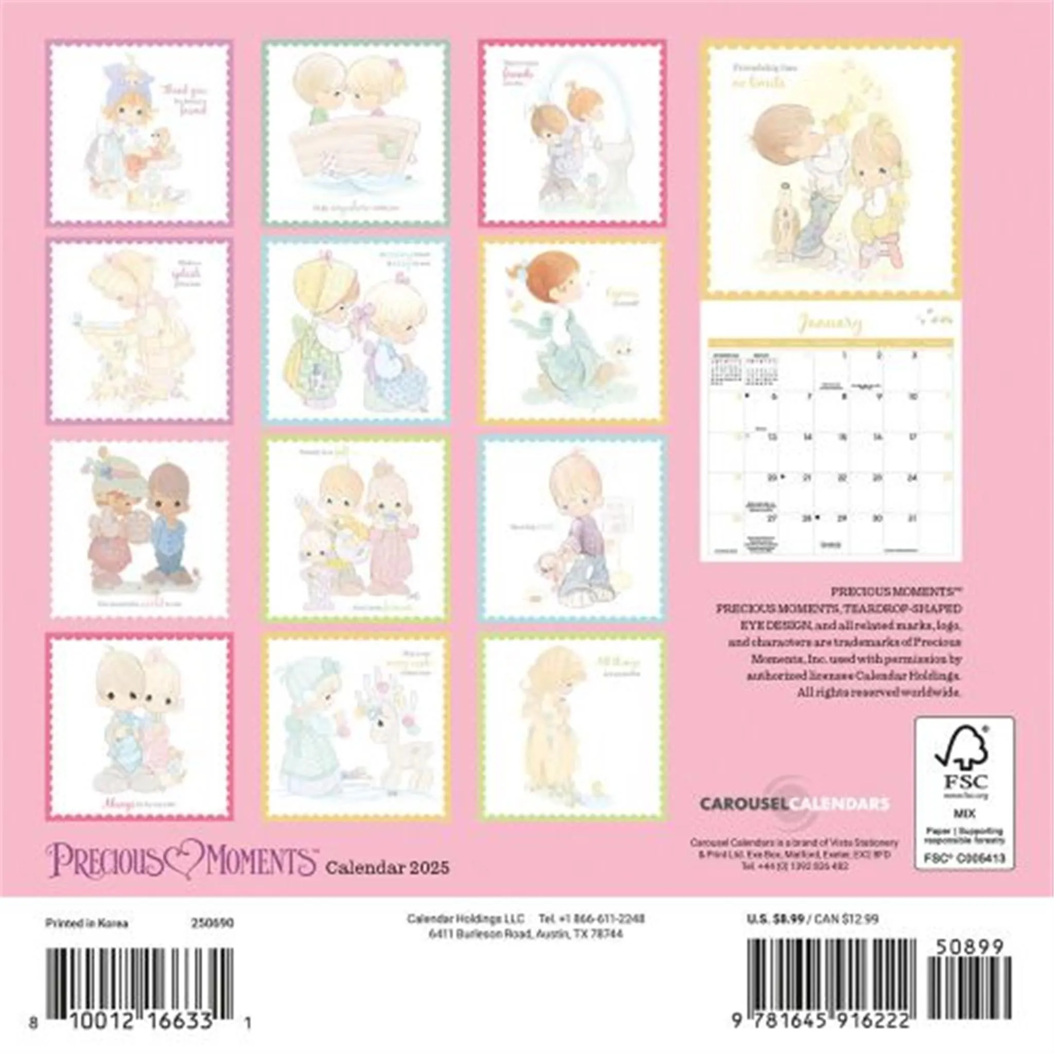 Precious Moments Mini 2025 Calendar