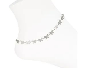 Precious Silver Butterfly Anklet