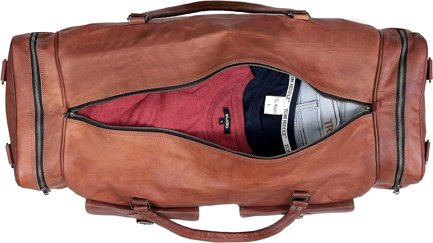 Premium Leather Men's Duffel Bag: Your Ideal Travel Companion for Sports, Weekends, and More - Vintage Leather Duffel