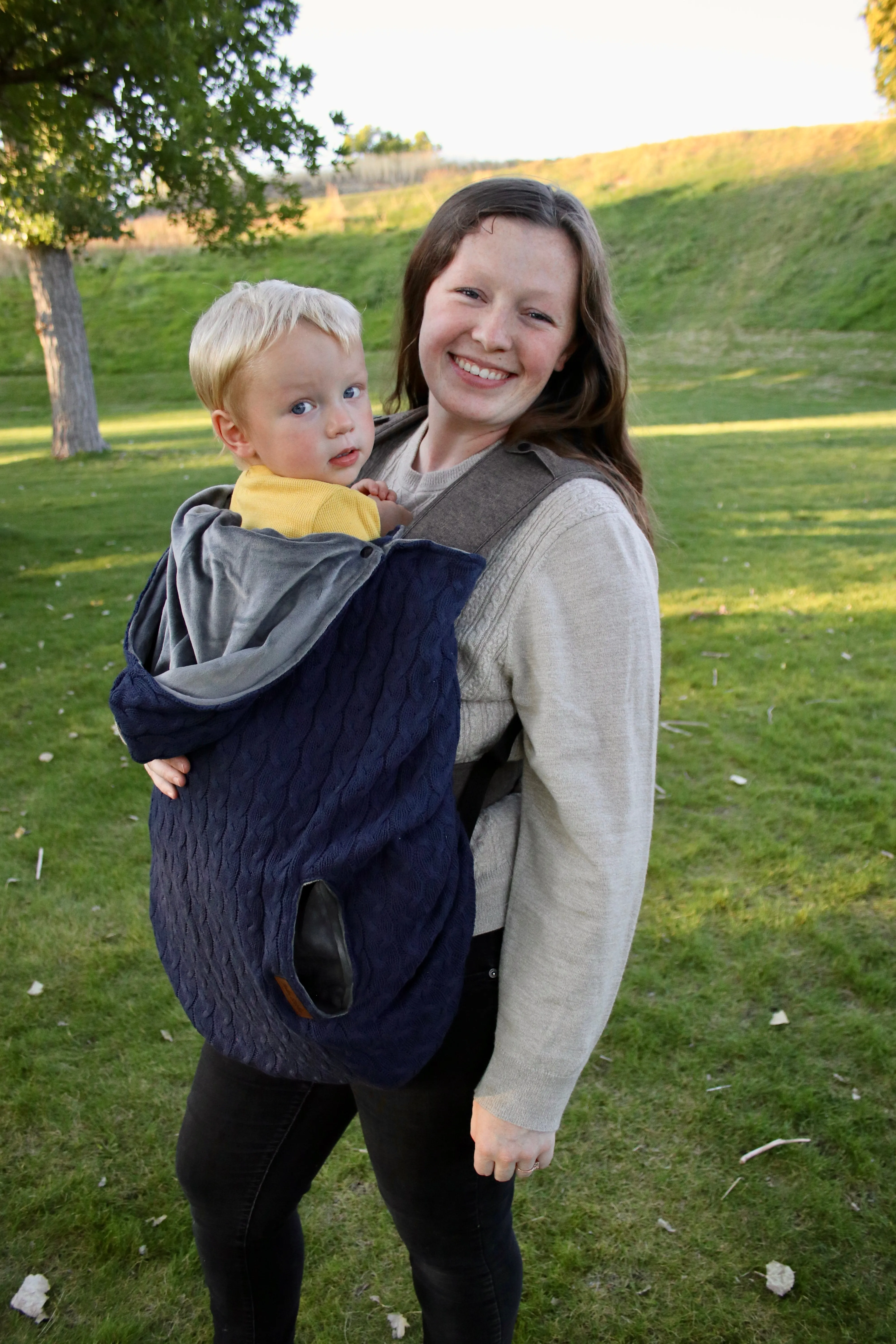 Purple Waffle- Sweater Knit Carrier Cover