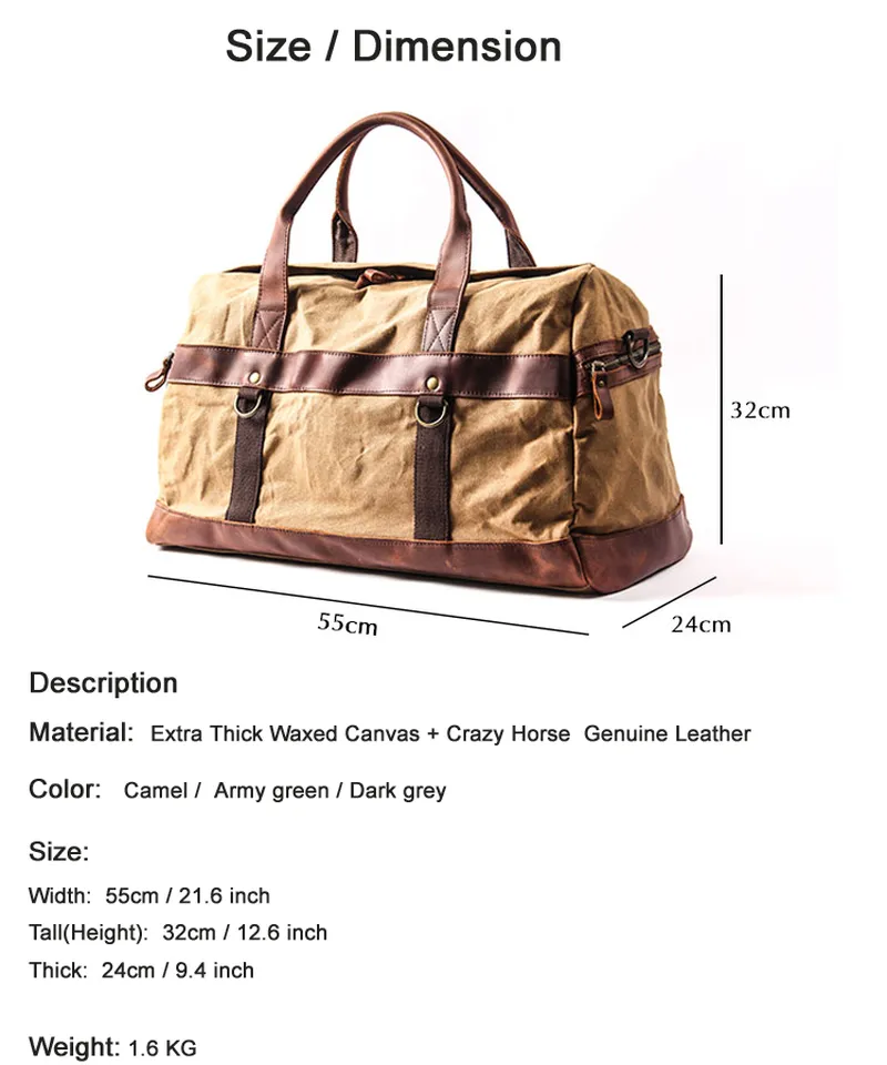 RED BARN RODES WAXED CANVAS WATERPROOF WEEKENDER BAG