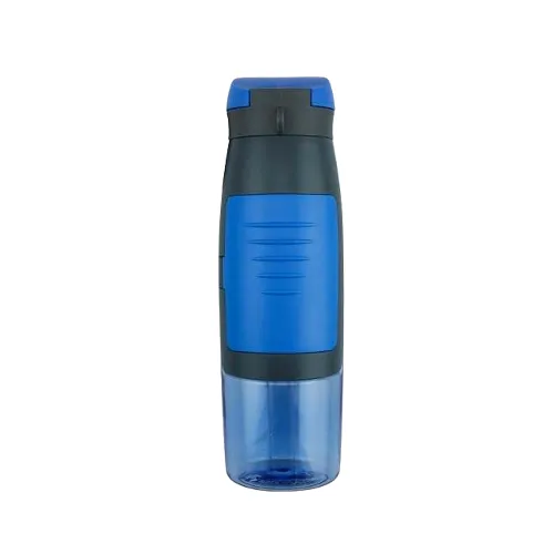 Sports Water Bottle with Storage Compartment; Wide Mouth Easy to Clean, Nylon Carry Strap, Perfect for Sports, Gym & Outdoors