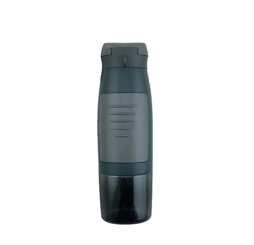 Sports Water Bottle with Storage Compartment; Wide Mouth Easy to Clean, Nylon Carry Strap, Perfect for Sports, Gym & Outdoors
