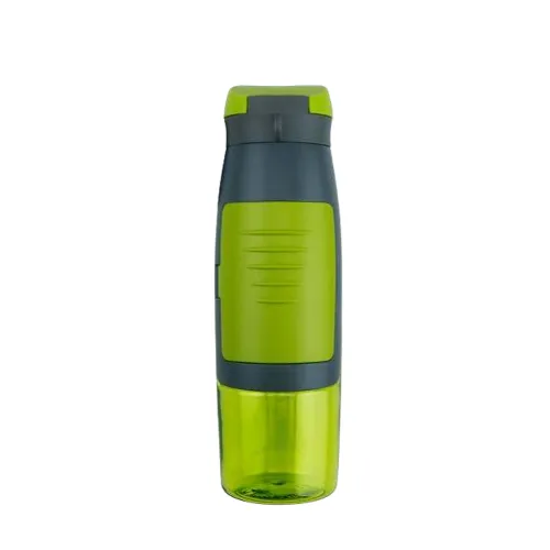 Sports Water Bottle with Storage Compartment; Wide Mouth Easy to Clean, Nylon Carry Strap, Perfect for Sports, Gym & Outdoors