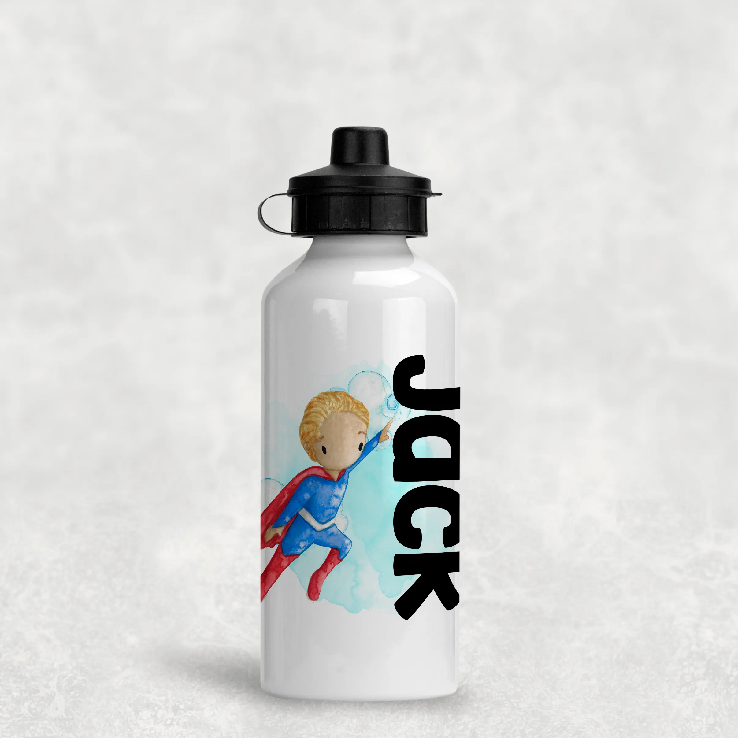 Super Hero Personalised Aluminium Water Bottle 400/600ml