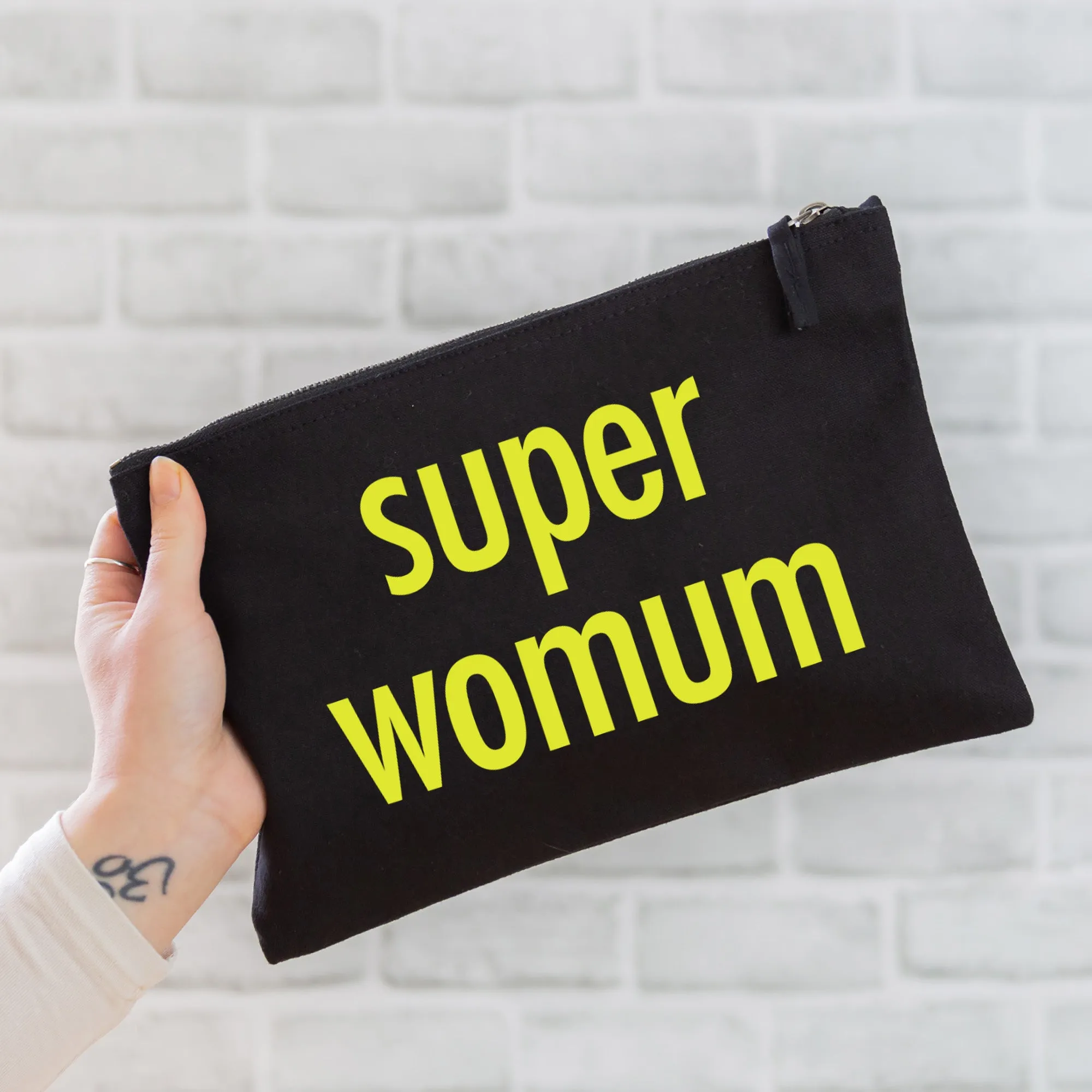 Super Womum Oversized Pouch - Black