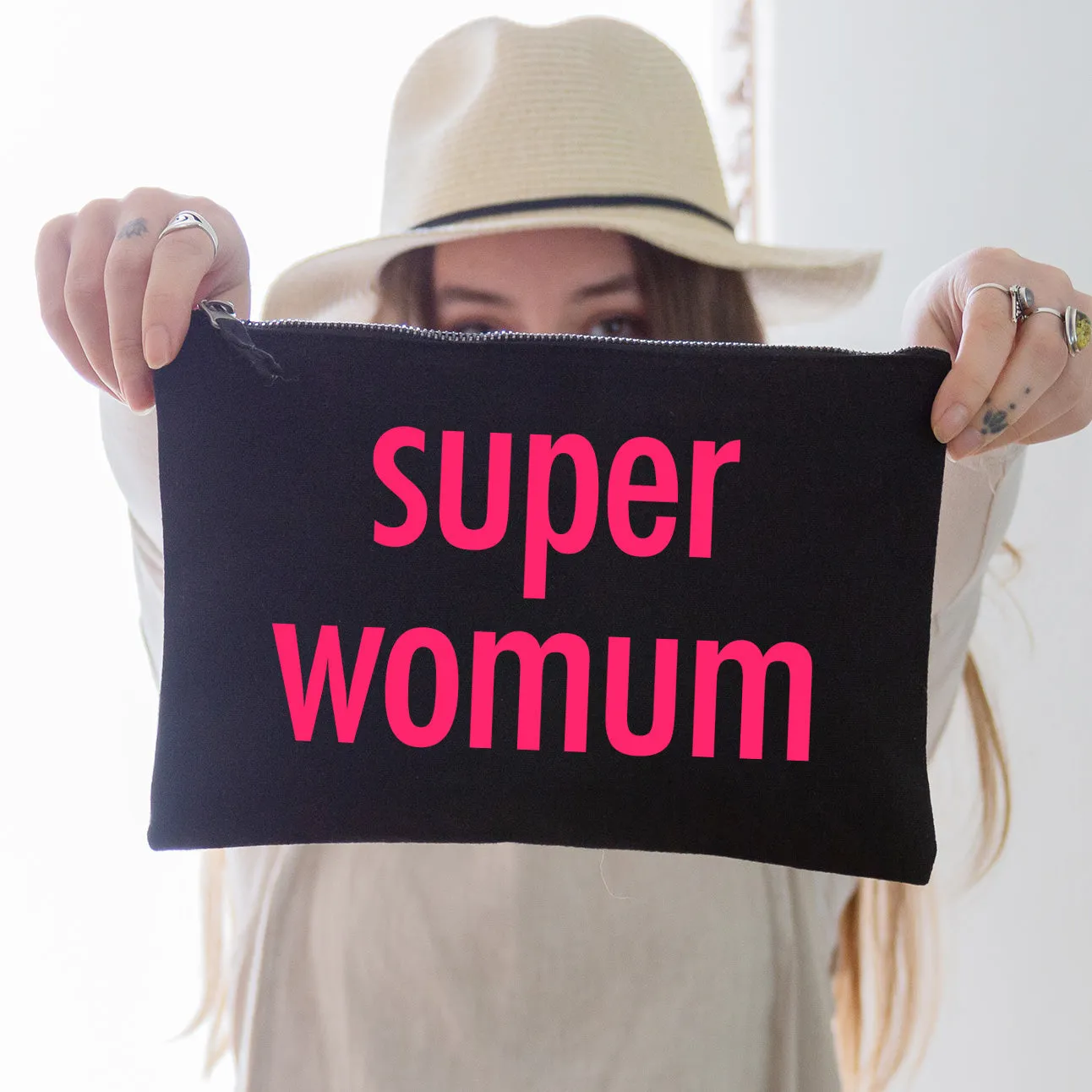Super Womum Oversized Pouch - Black
