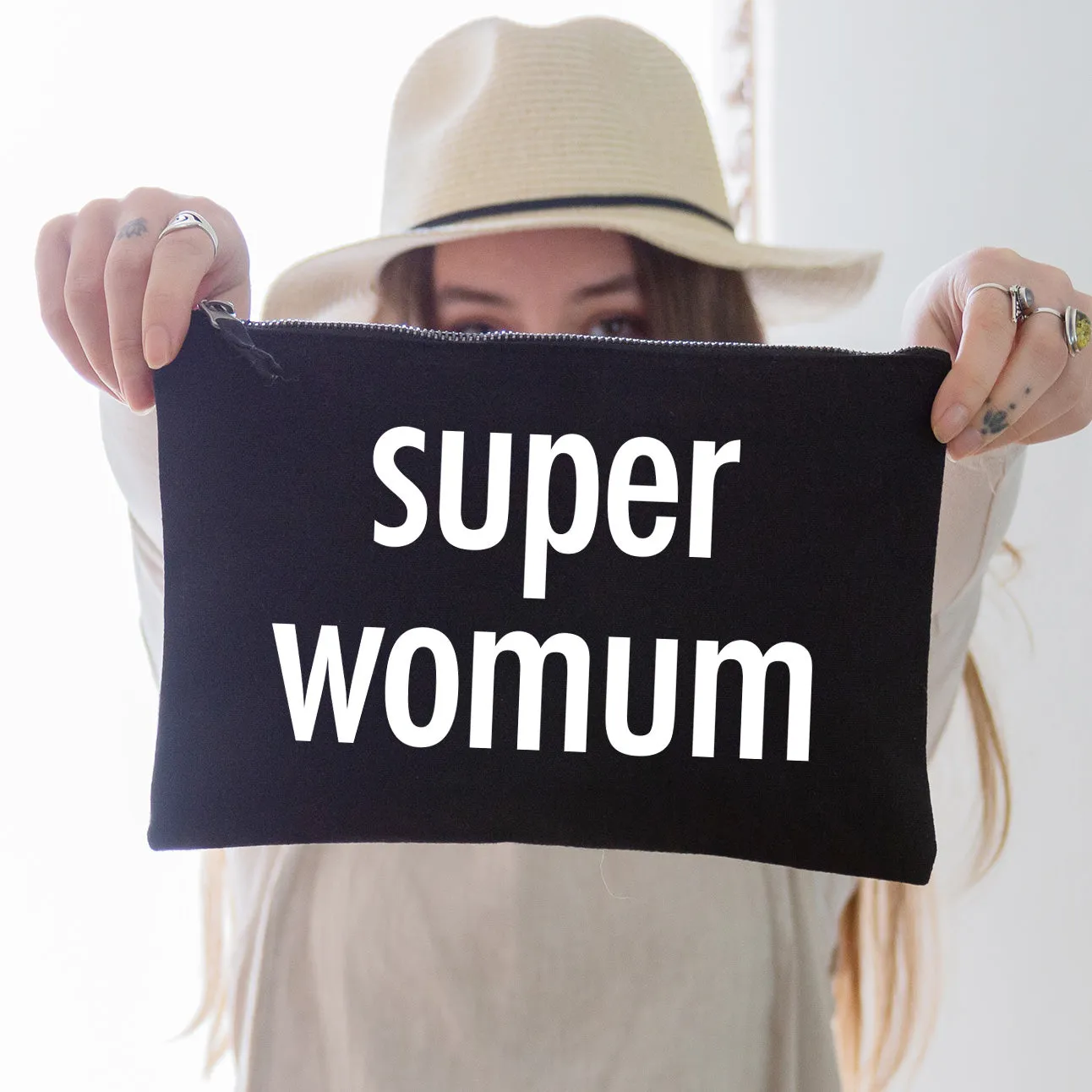 Super Womum Oversized Pouch - Black