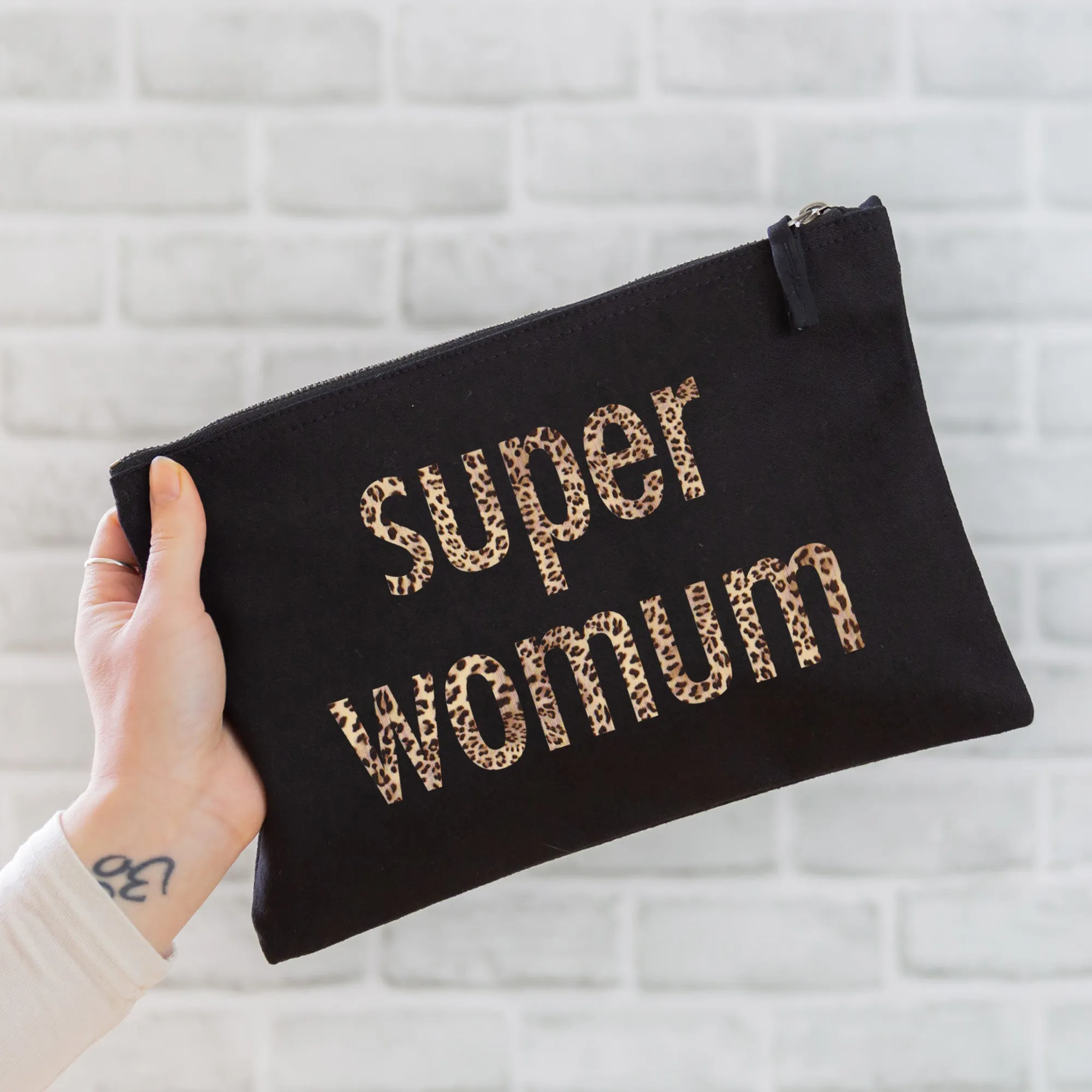 Super Womum Oversized Pouch - Black