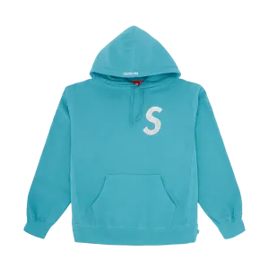 Supreme x Swarovski S Logo Hooded Sweatshirt 'Light Aqua'