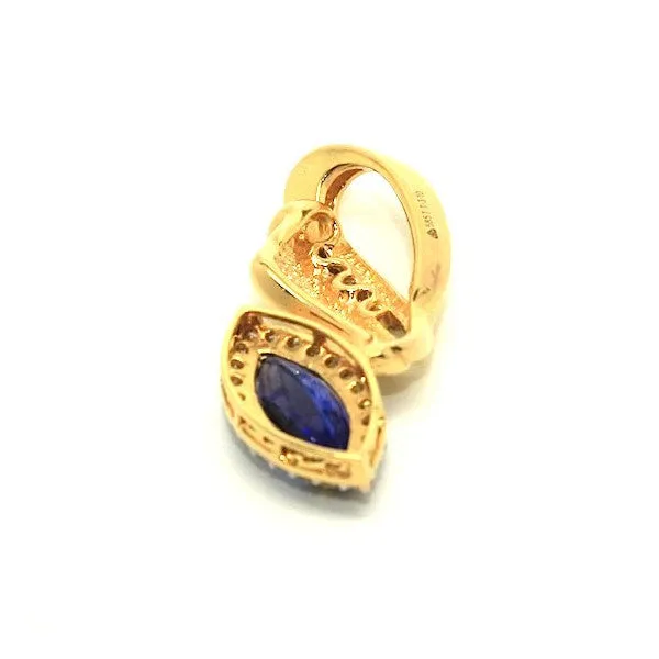 Tanzanite And Diamond Marque Pendant Ad No.0988
