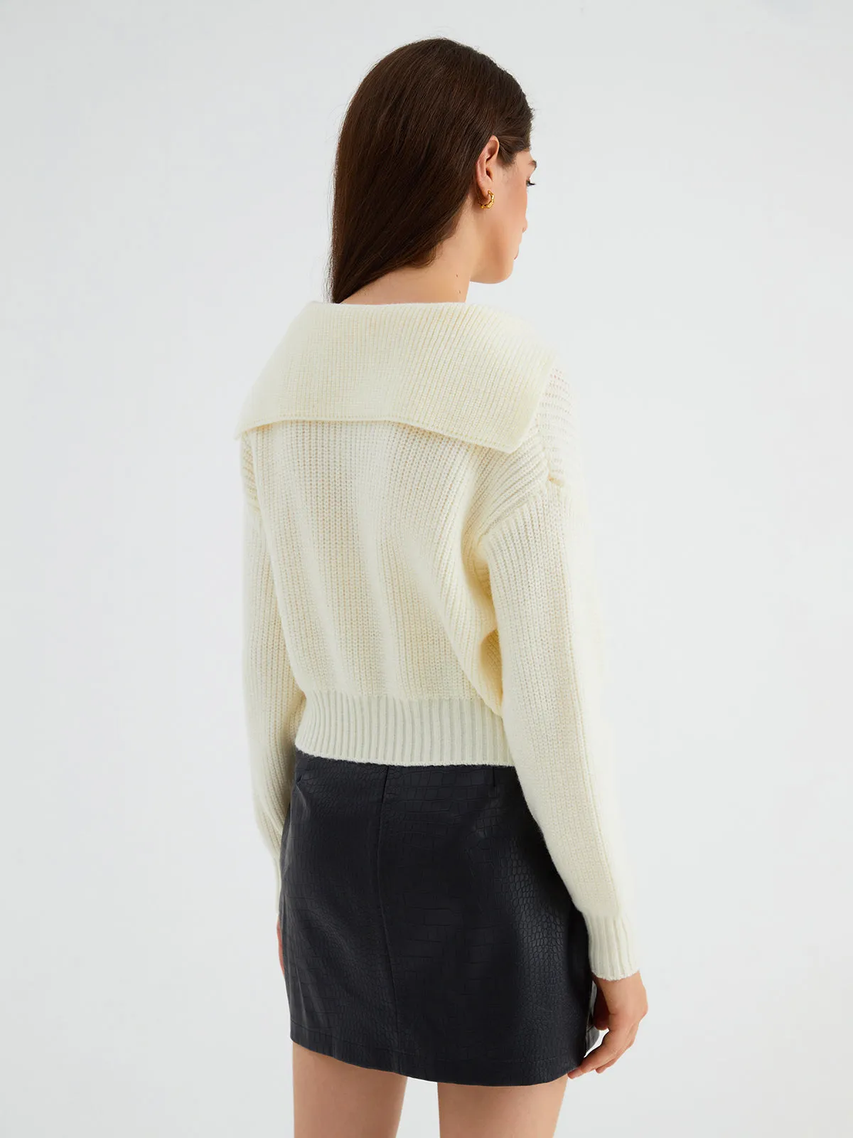 Vanilla Charming Collared Sweater