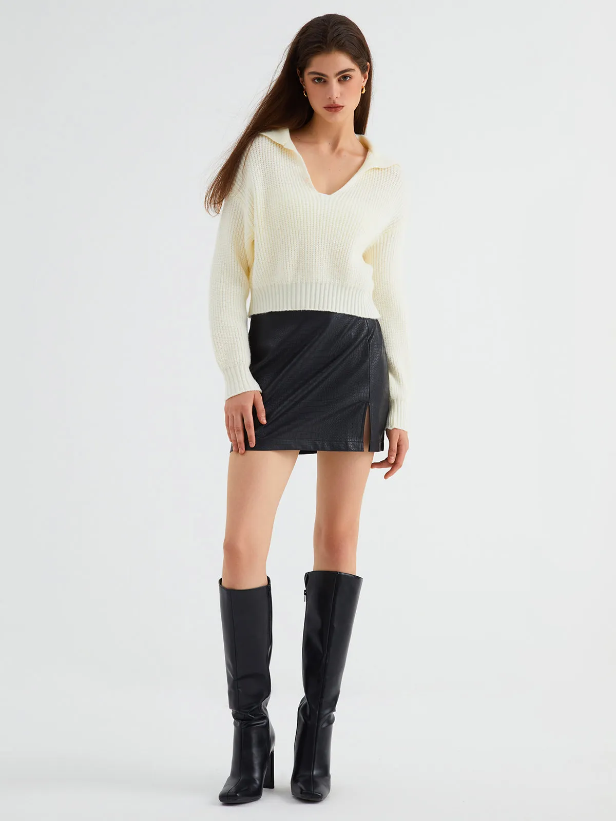 Vanilla Charming Collared Sweater