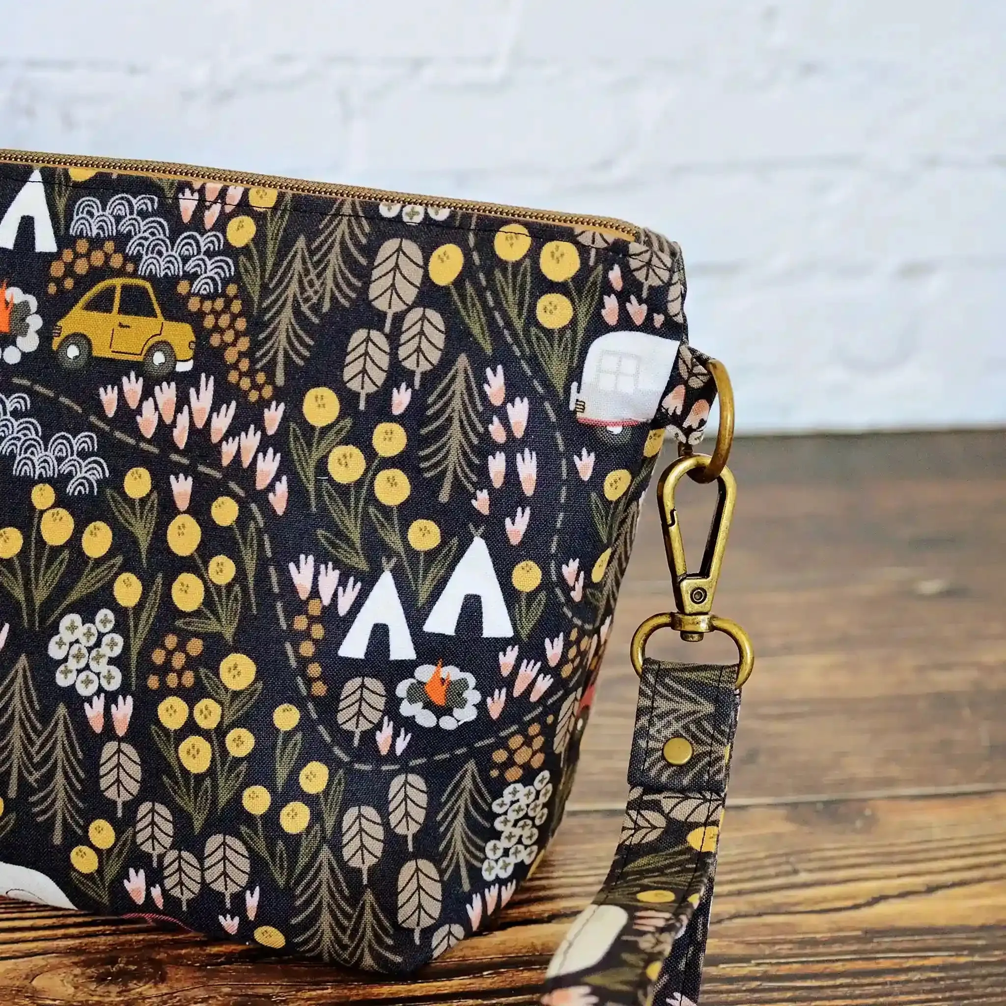 Vintage Camper Zippered Sock WIP Bag