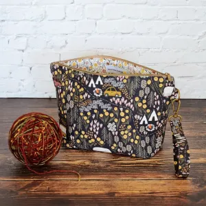 Vintage Camper Zippered Sock WIP Bag