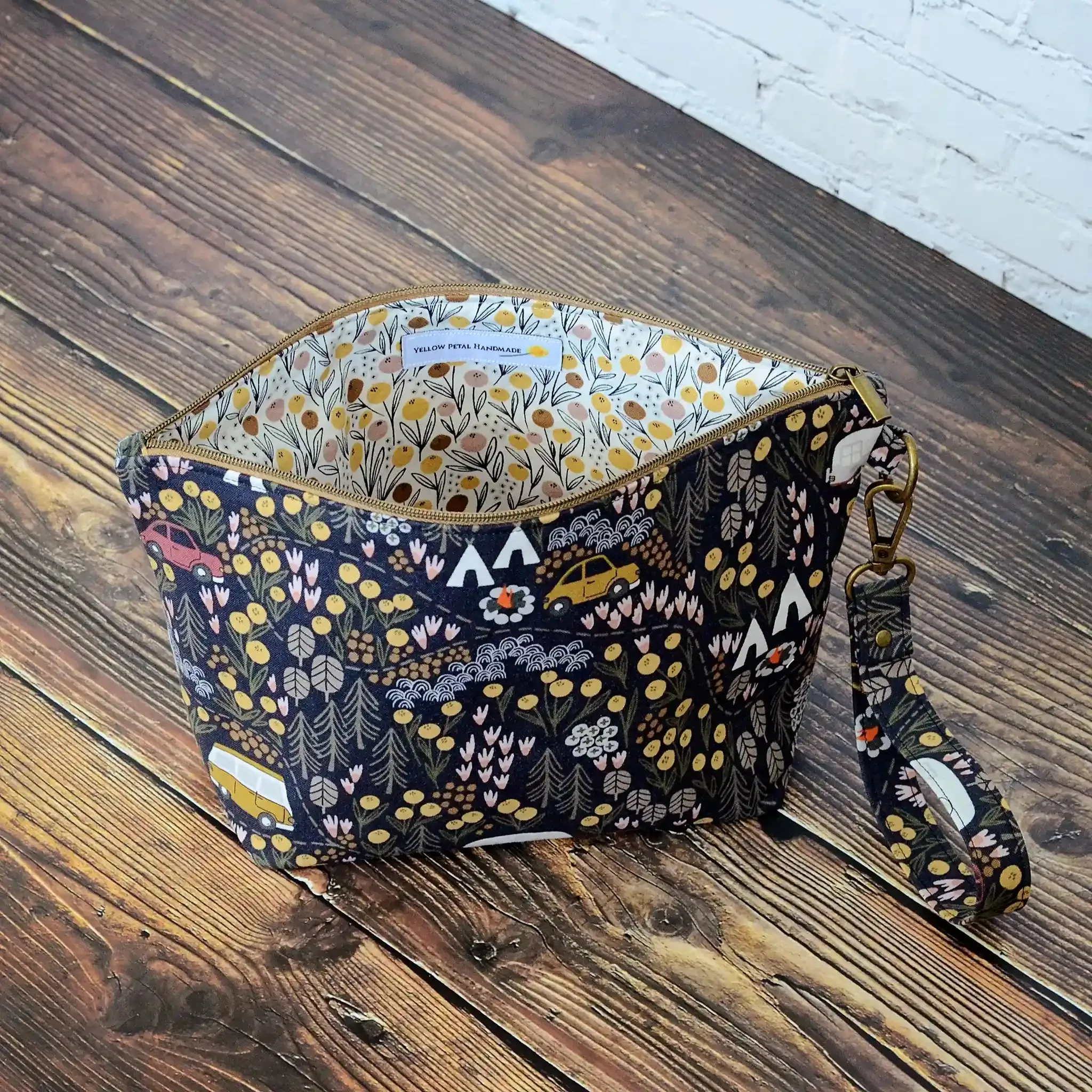 Vintage Camper Zippered Sock WIP Bag