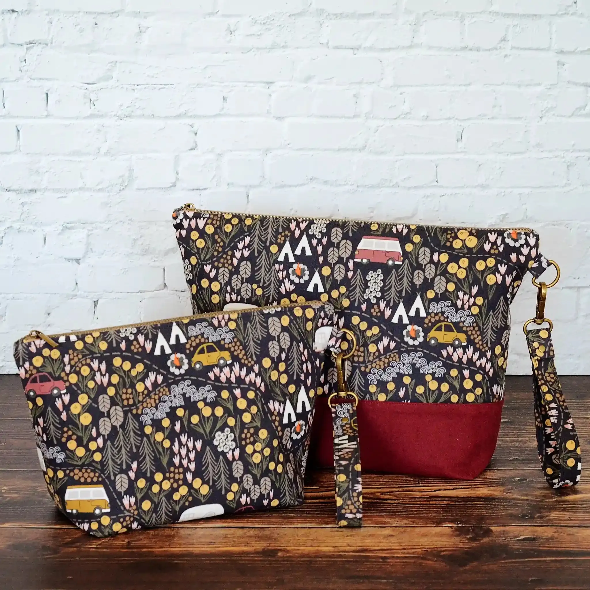Vintage Camper Zippered Sock WIP Bag