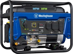 Westinghouse WGen3600DFcv Generator 3600W/4650W 30 Amp Recoil Start Dual Fuel with CO Sensor New